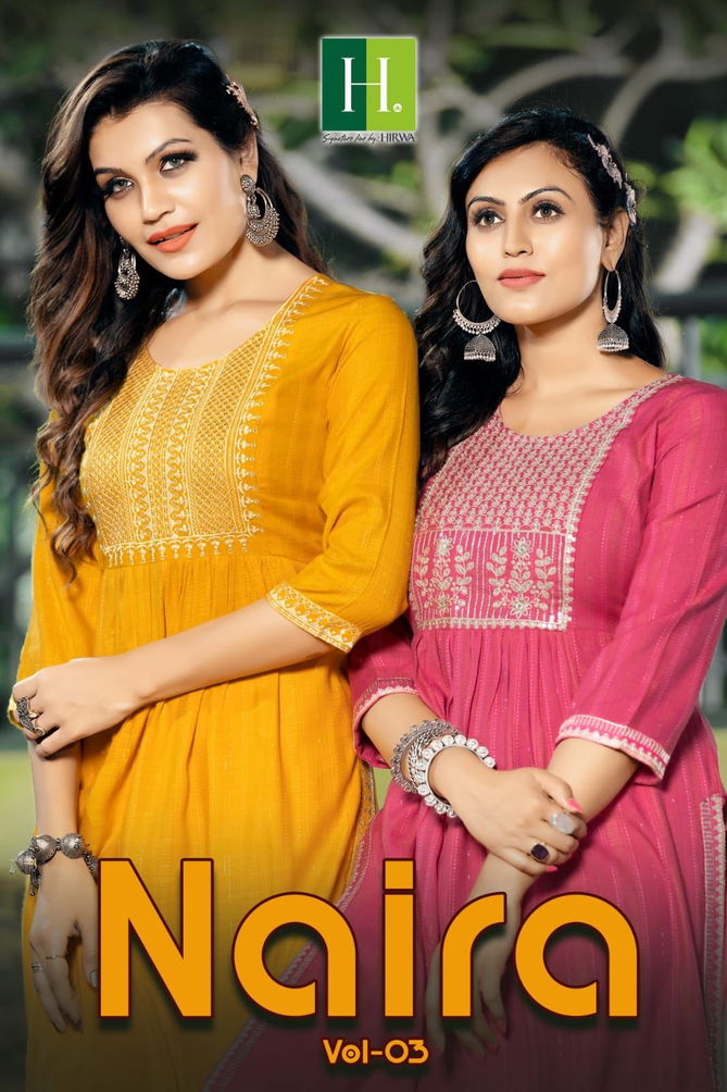 Naira Vol 3 By Hirwa Rayon Kurtis Catalog
